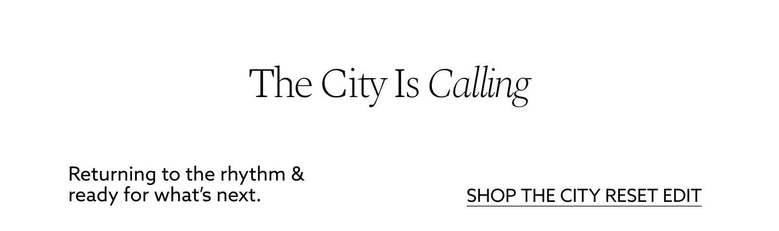 The City Is Calling