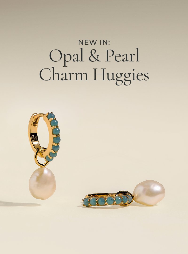 Opal & Pearl Charm Huggies