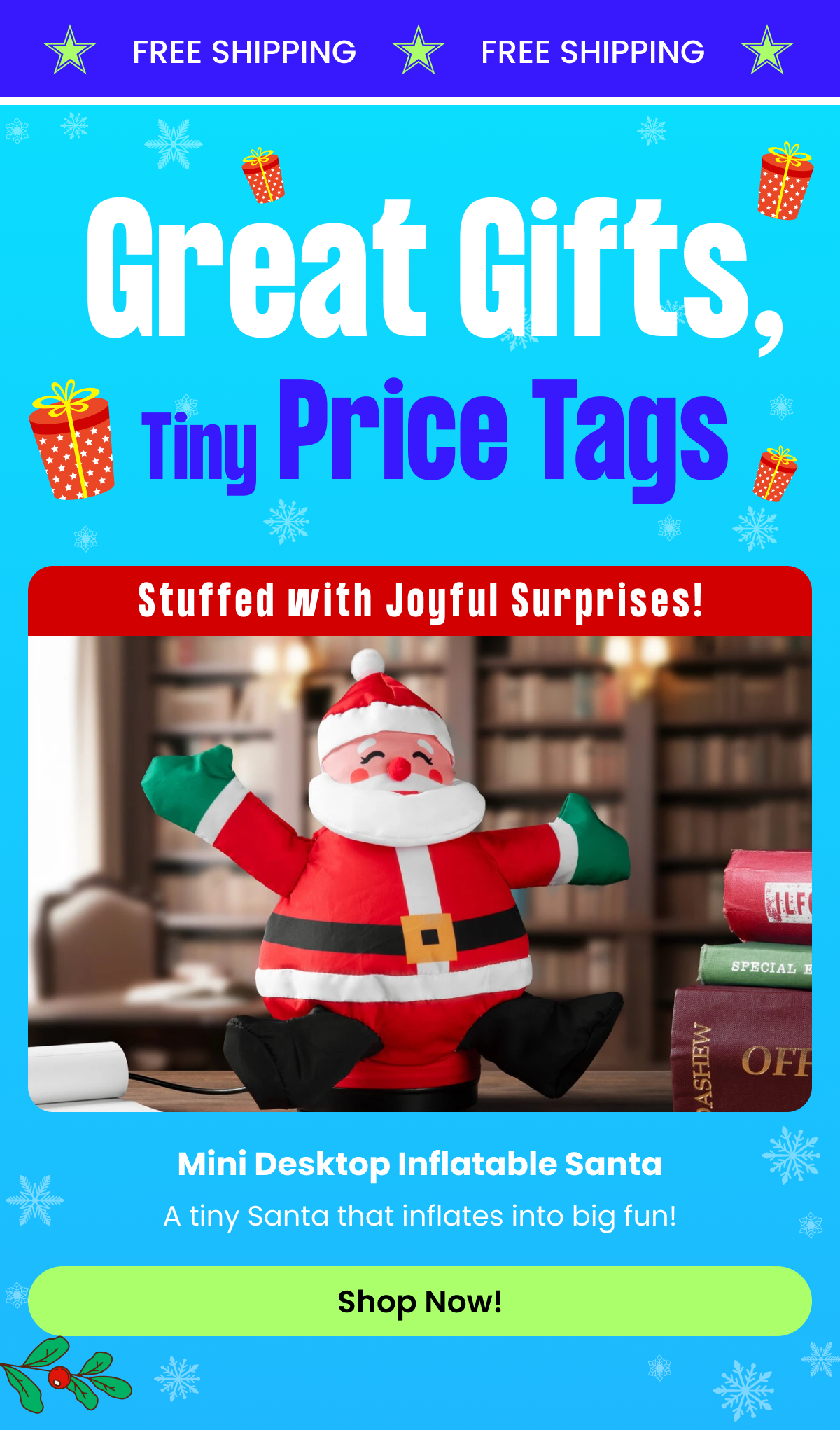 Mini Desktop Inflatable Santa