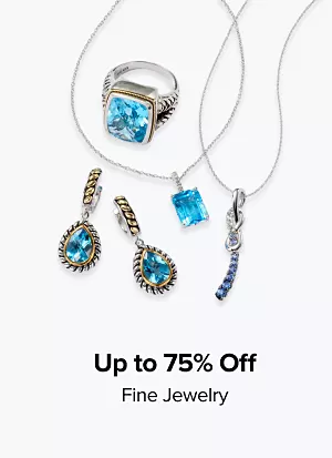 Up to 75% off fine jewelry. Shop now. Various pieces of jewelry.