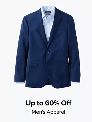 Up to 60% off mens apparel. Shop now. A blue blazer and dress shirt.