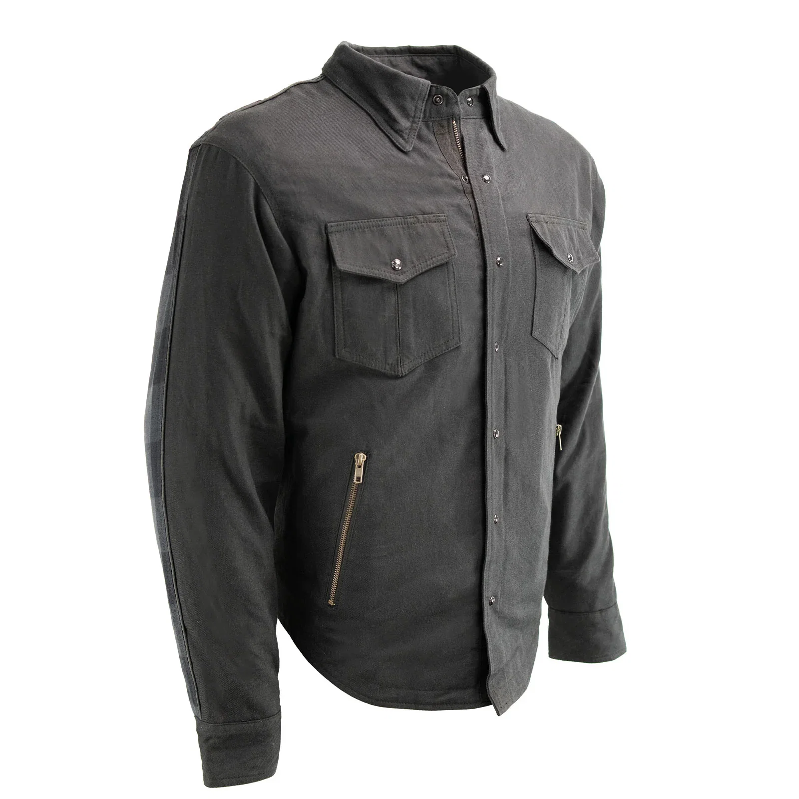 Image of Milwaukee Leather Men’s Splitline Phantom 2-Tone CE Armored Protective Flannel - Kevlar® Reinforced - MPM1670