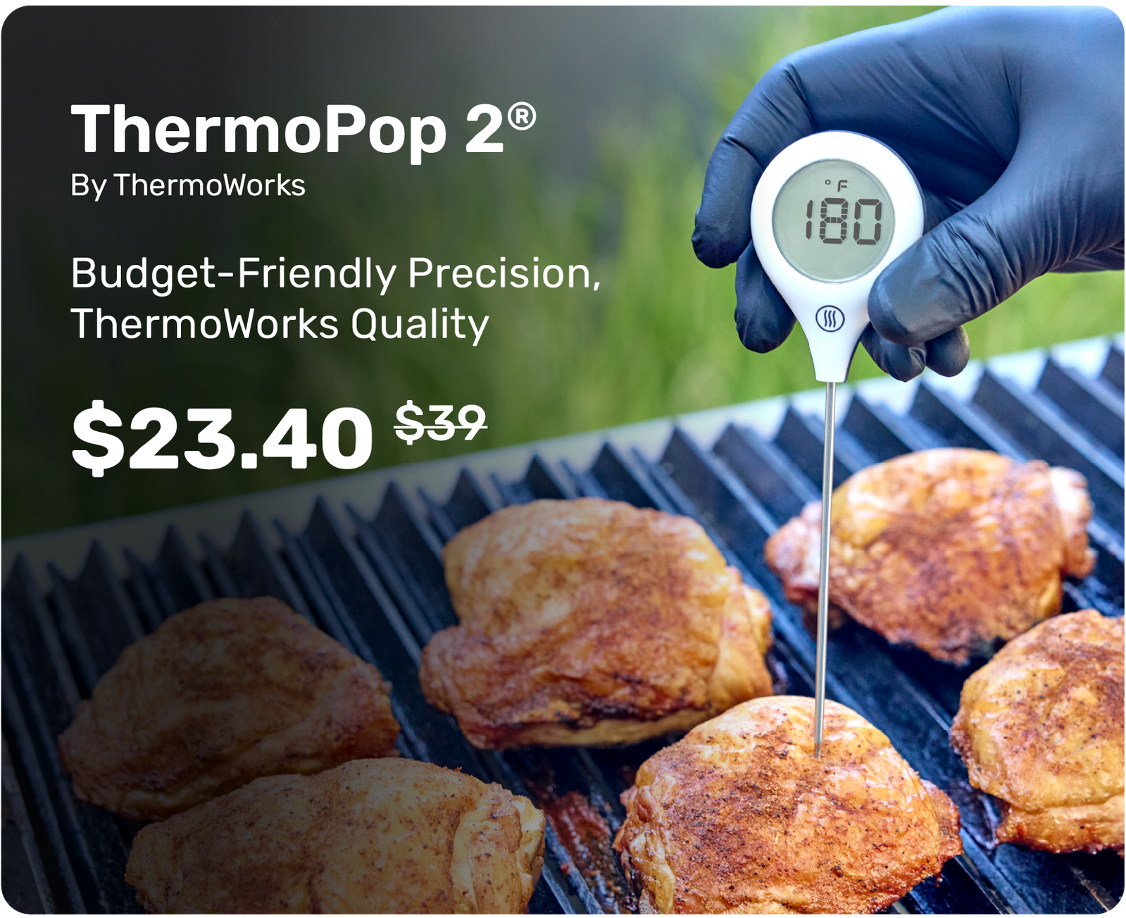 ThermoPop 2 Temping a Chicken Breast on Grill
