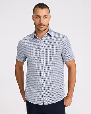 Nautical Print Stretch Modern Tech 1MX Dress Shirt