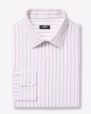 Slim Multi Striped Textured Stretch Dress Shirt
