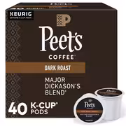 Peet's Coffee Major Dickason's Blend Single-Serve Keurig® K-Cup® Pods, Dark Roast, 40/Box (373354)