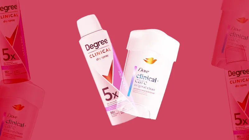 Best clinical antiperspirants: Two antiperspirants on a pink background