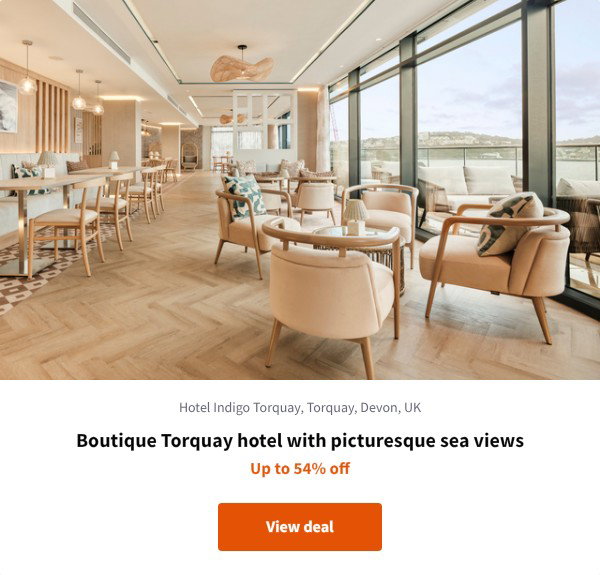 Boutique Torquay hotel with picturesque sea views