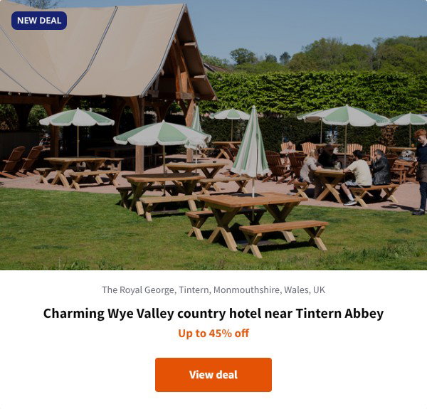 Charming Wye Valley country hotel near Tintern Abbey