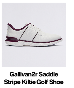 Gallivan2r Saddle Stripe Kiltie Golf Shoe