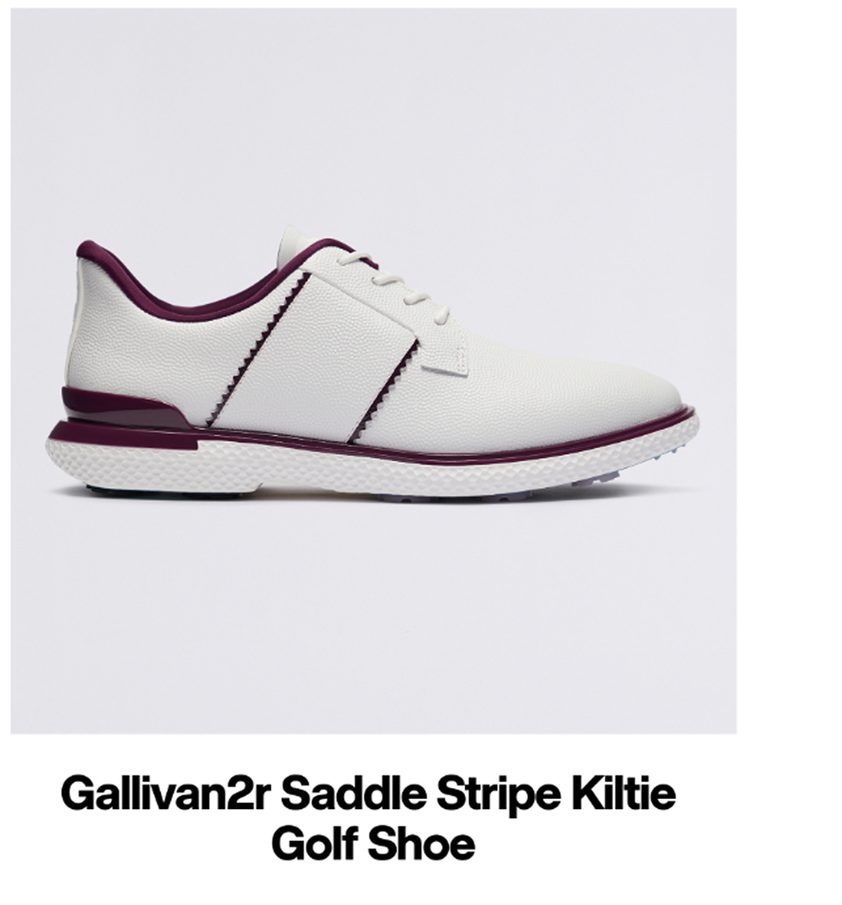 Gallivan2r Saddle Stripe Kiltie Golf Shoe