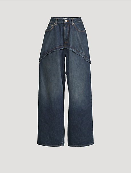 Panelled Wide-Leg Jeans