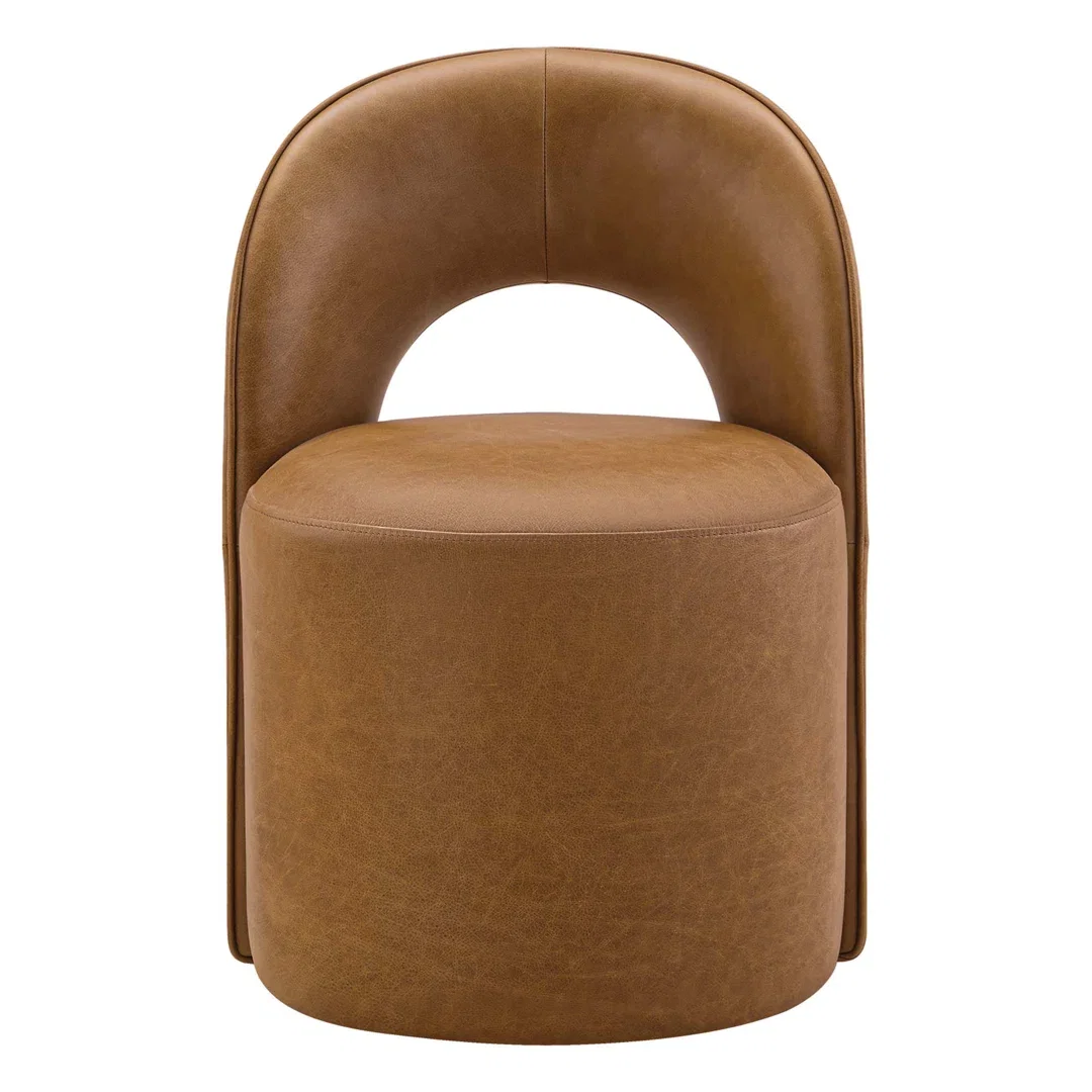 Neta Genuine Leather Swivel Dining Chair
