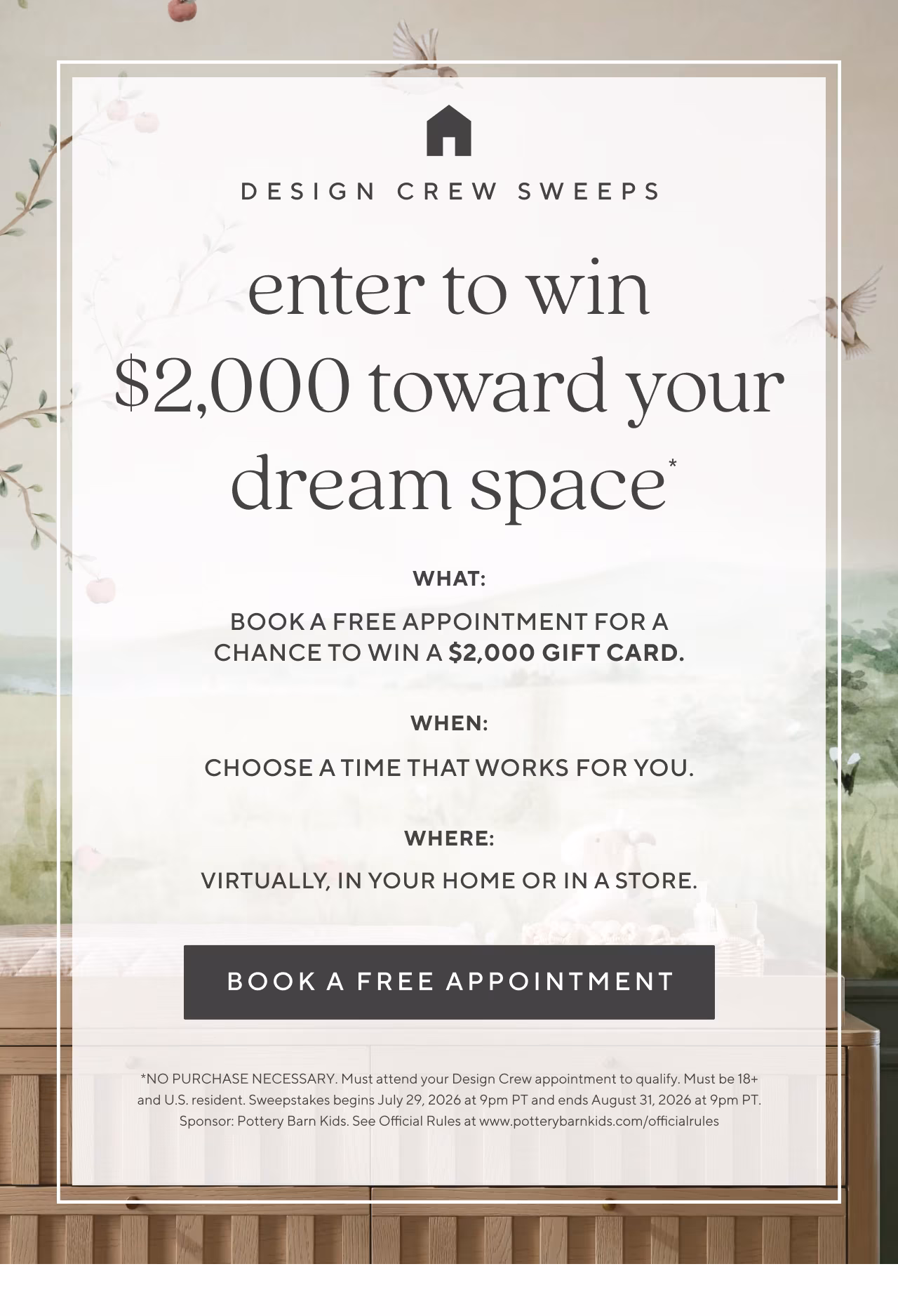 enter to win $200 toward your dream space