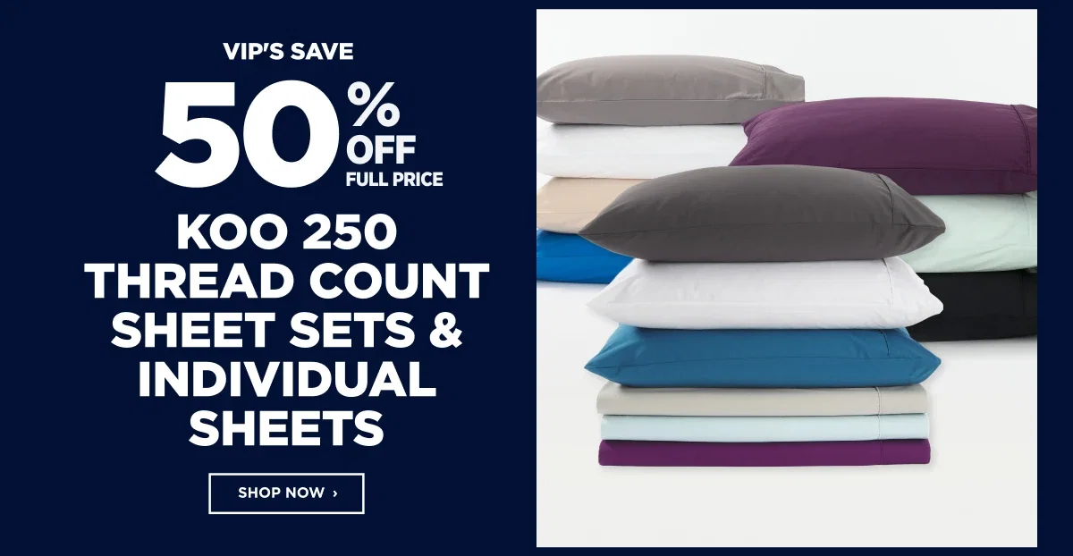 koo 250 thread count sheet sets & individual sheets