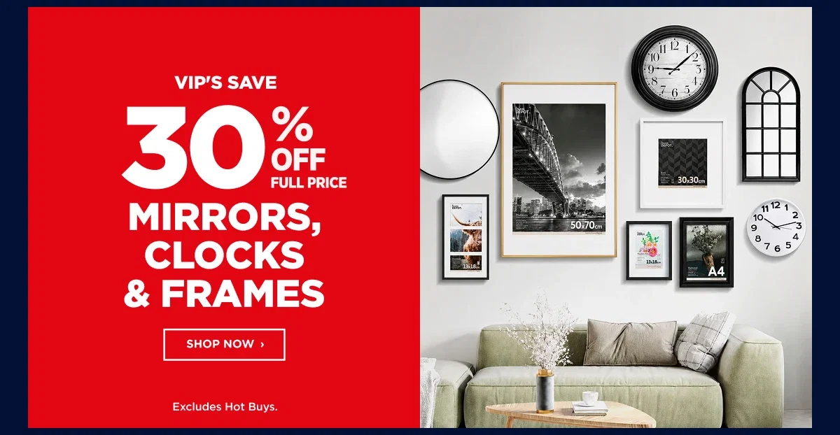 mirror, clock & frames