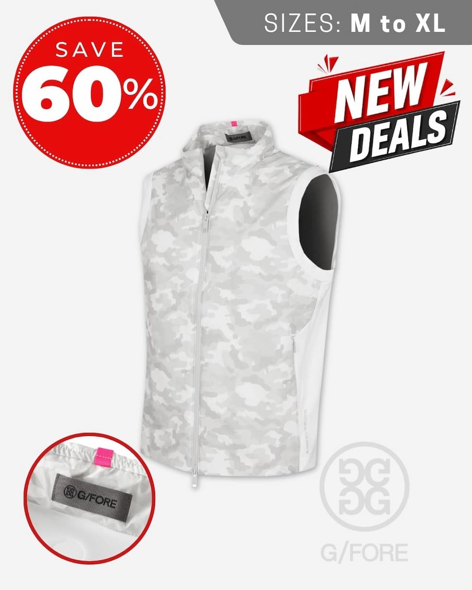 G/Fore Mens Maverick Hybrid 4-Way Stretch Light Golf Vest Gilet