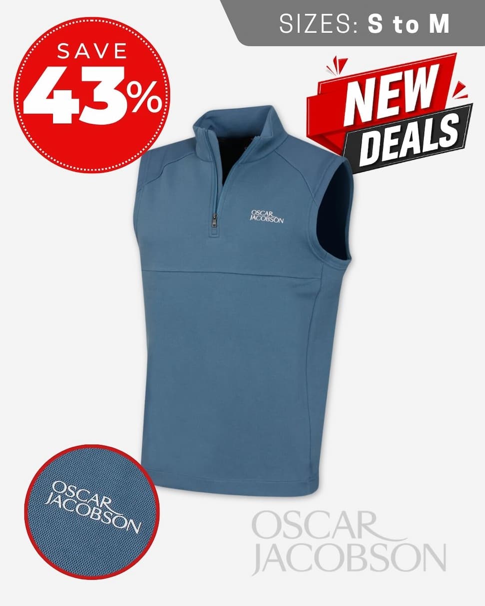 Oscar Jacobson Mens Lockhart Tour Sleeveless Midlayer Vest Golf Gilet