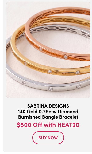 Sabrina Designs 14K Gold 0.25ctw Diamond Burnished Bangle Bracelet $800 Off with HEAT20