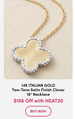 14K Italian Gold Two-Tone Satin Finish Clover 18" Necklace $156 Off with HEAT20