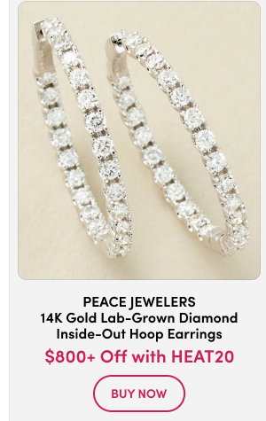 Peace Jewelers 14K Gold 5ctw Lab-Grown Diamond Inside-Out Hoop Earrings $900 Off with HEAT20
