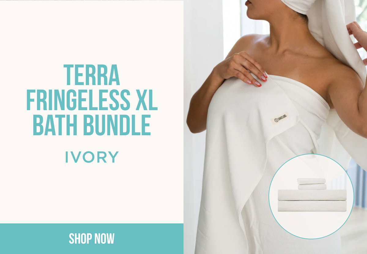 TERRA FRINGELESS XL BATH BUNDLE IVORY [[SHOP NOW]]