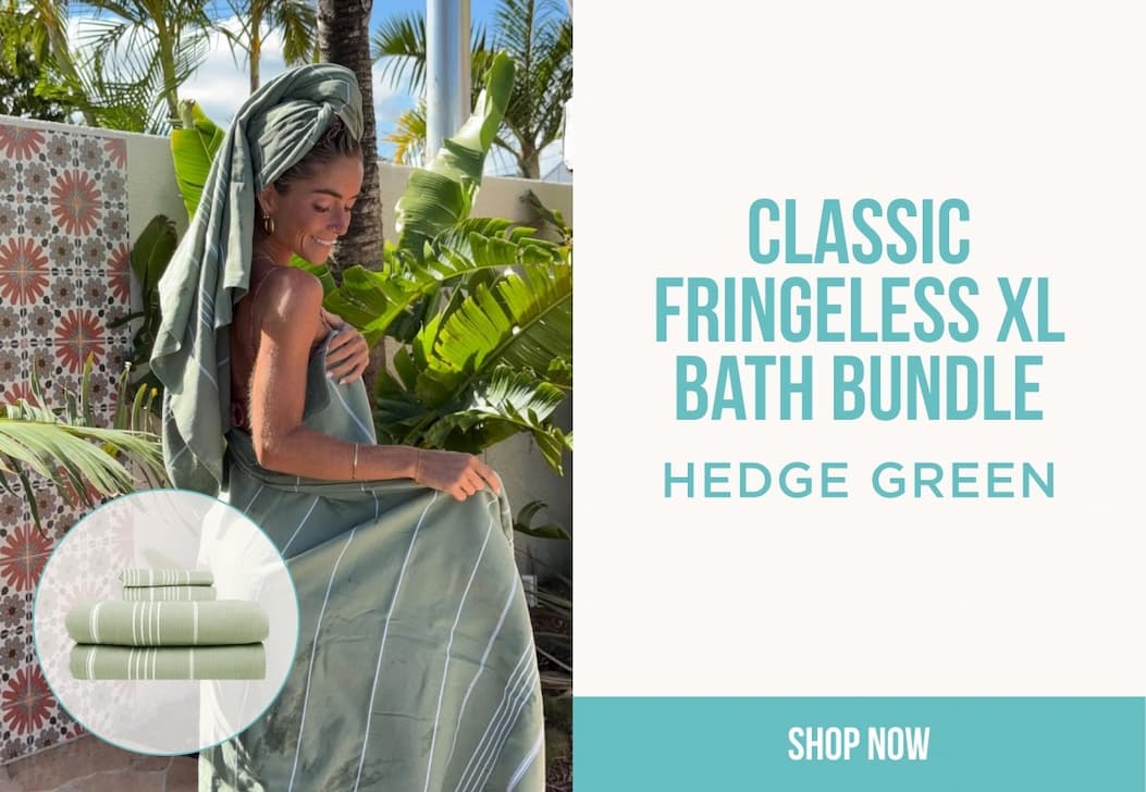 Classic Fringeless XL Bath Bundle - Hedge Green