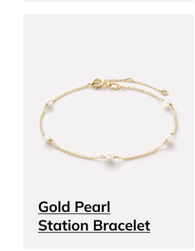 Gold Pearl Station Bracelet Gold Pearl Station Bracelet