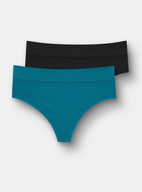 2-Pack Seamless Rib Thong Panty