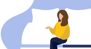 Customer on Bed