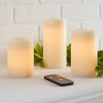 3-Pack LED Flameless Black Wick Candle - Open Box