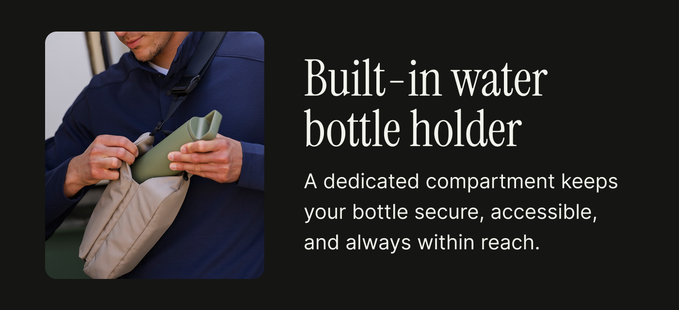 Built-in water bottle holder