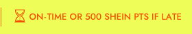 ON-TIME OR 500 SHEIN PTS IF LATE