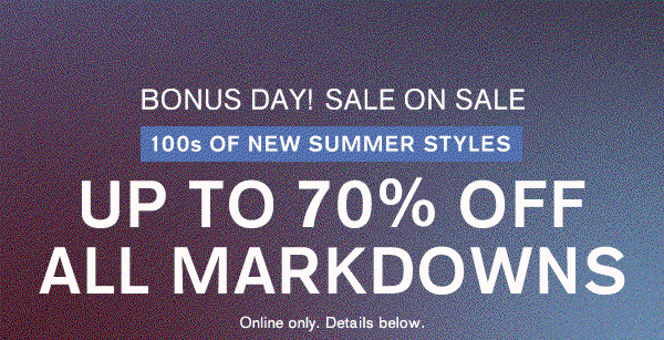 Up to 70% off all markdowns