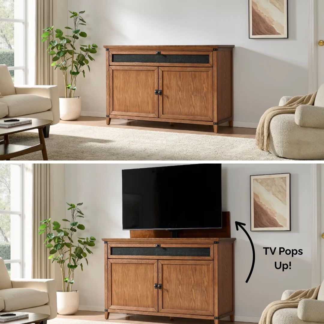Touchstone Claymont TV Lift Cabinet in Heritage Oak