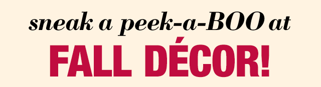 sneak a peek-a-BOO at Fall Decor!