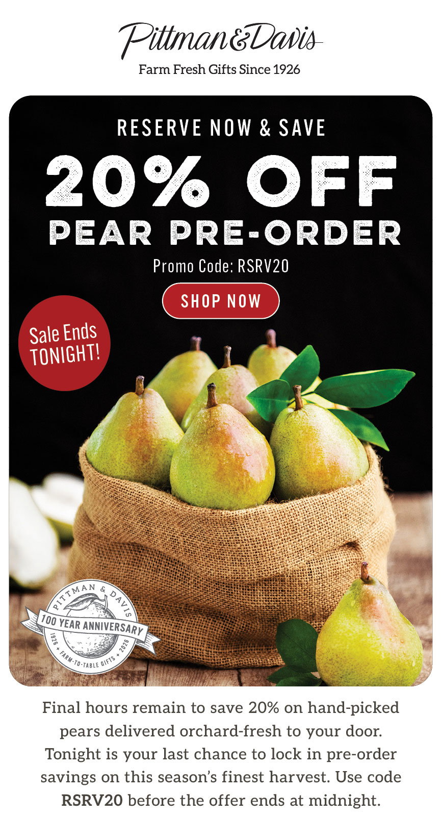 20% OFF Pears