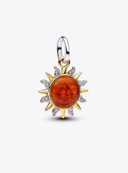 Swirling Sun Two-Tone Dangle Charm