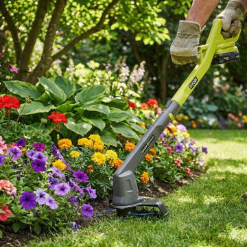 RYOBI 18V 10 in. Cordless Battery String Trimmer/Edger with 2.0 Ah Battery