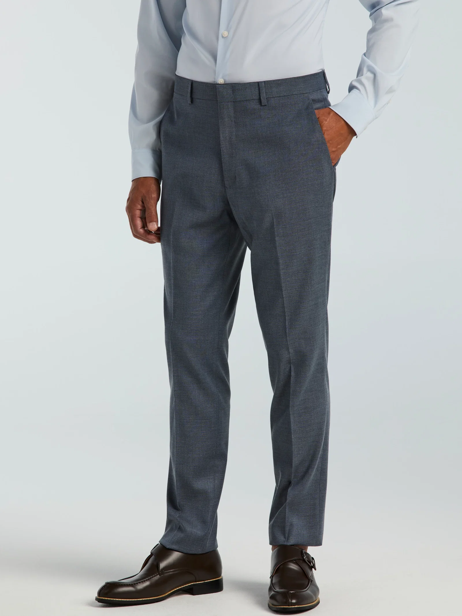 Image of Skinny Fit Textured Suit Pant