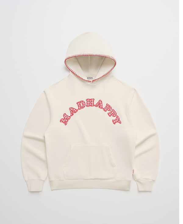 Hello Kitty® Gingham Cooper Midweight Fleece Hoodie - Vanilla