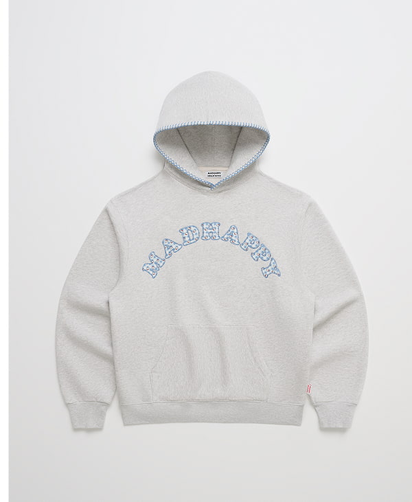Hello Kitty® Gingham Cooper Midweight Fleece Hoodie - Light Grey Heather