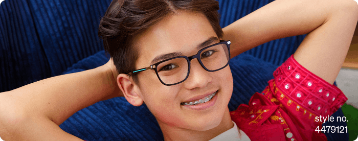 Tween wearing Black Rectangle Glasses #4479121
