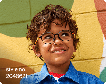 Little kid wearing Black Round Glasses #2048621