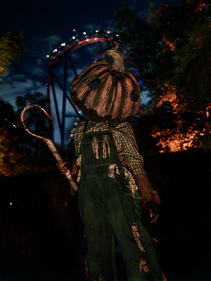 A haunted scare zone at Busch Gardens