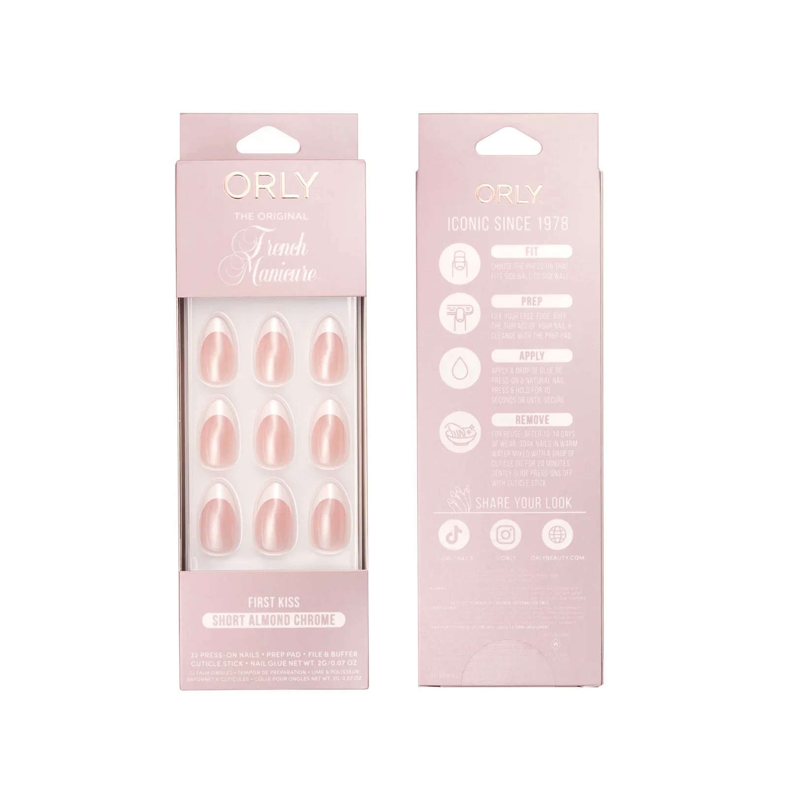 Image of First Kiss - Chrome French Tip - Press-Ons