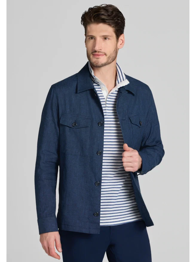Jos. A. Bank Tailored Fit Basketweave Shirt Jacket