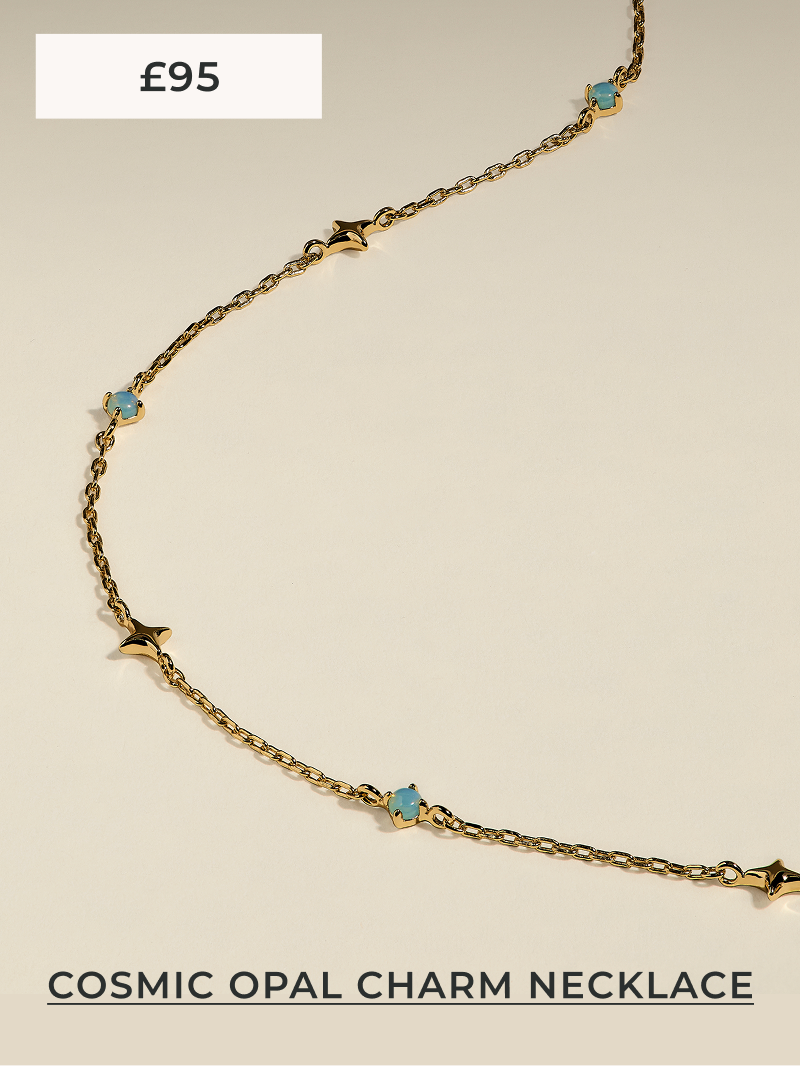 Cosmic Opal Charm Necklace in Gold