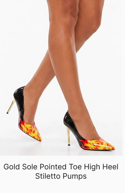 Shop Gold Sole Pointed Toe High Heel Stiletto Pumps