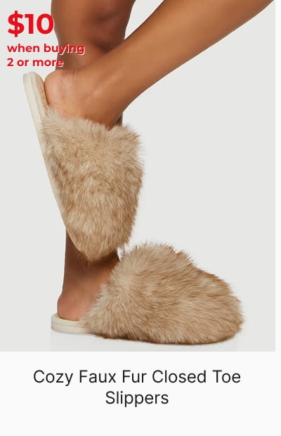 Shop Cozy Faux Fur Closed Toe Slippers